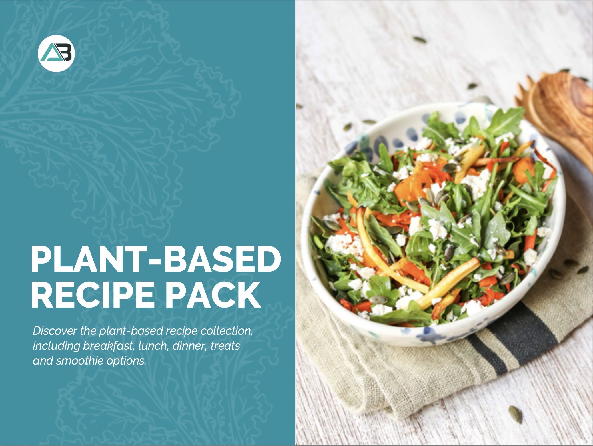 Plant-Based Recipe Snack front cover | Featured Image for Recipe Packs page by AB Fitness Hub.