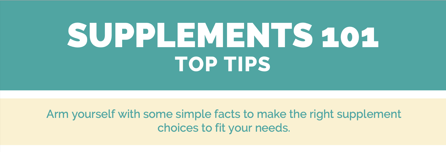 Supplement Top Tips Page Banner | Featured Image for Recipe Packs Page by AB Fitness Hub.